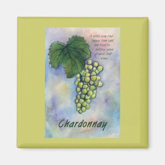 Chardonnay Wine Grapes & Description Magnet (Voorkant)