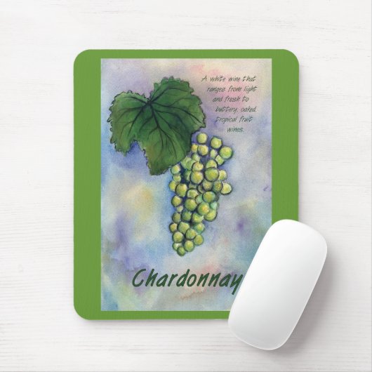 Chardonnay Wine Grapes & Description Mousepad Muismat (Met muis)