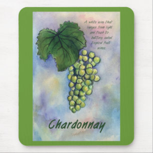 Chardonnay Wine Grapes & Description Mousepad Muismat