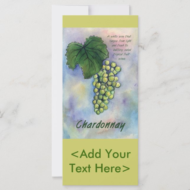 Chardonnay Wine Grapes & Description Rack Card (Voorkant)