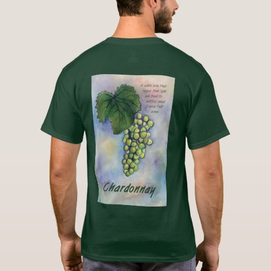 Chardonnay Wine Grapes & Description Shirt (Achterkant)