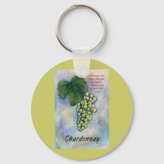 Chardonnay Wine Grapes & Description Sleutelhanger (Voorkant)