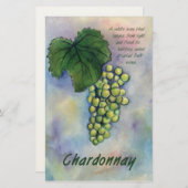 Chardonnay Wine Grapes & Description Stationery Briefpapier (Voorkant / Achterkant)