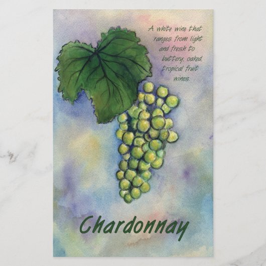 Chardonnay Wine Grapes & Description Stationery Briefpapier (Voorkant)