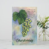 Chardonnay Wine Grapes & Description Stationery Briefpapier (Staand voorkant)