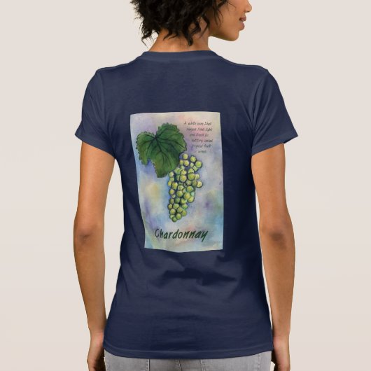 Chardonnay Wine Grapes & Description T-Shirt (Achterkant)