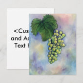Chardonnay Wine Grapes Invitation Kaart (Voorkant / Achterkant)
