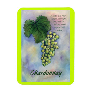 Chardonnay Wine Grapes Painting Art Magnet Magneet