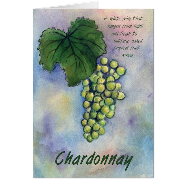 Chardonnay Wine Graps & Description Card (Voorkant)