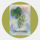 Chardonnay Wine Graps & Description Sticker (Voorkant)