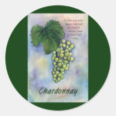 Chardonnay Wine Graps & Description Sticker (Voorkant)