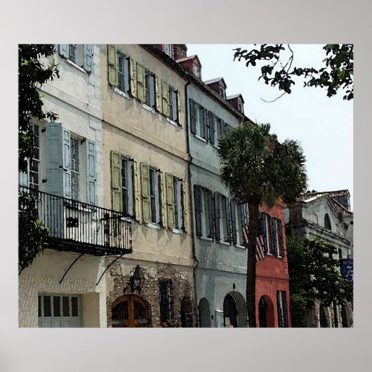 Chareleston Waterverf Poster Print (Voorkant)