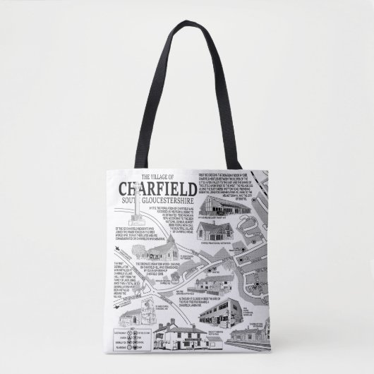 Charfield Village Kaart Canvas tas (Voorkant)