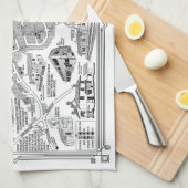 Charfield Village kaart theedoek (Quarter Fold)