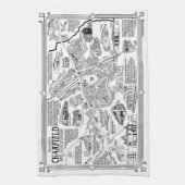 Charfield Village kaart theedoek (Verticaal)