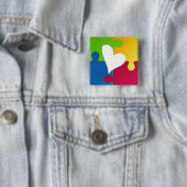 Charge Autism Awareness Pin Vierkante Button 5,1 Cm (In situ)