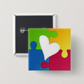 Charge Autism Awareness Pin Vierkante Button 5,1 Cm (Voorkant /achterkant)