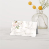 Charge Blush Gold Flowers Marble Table Number P Plaatskaartje (Voorkant)