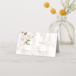 Charge Blush Gold Flowers Marble Table Number P Plaatskaartje