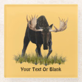 Charge Bull Moose Glazen Onderzetter (Voorkant)