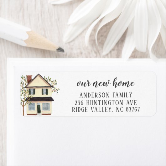 Charge Cream House New Home Address Label (Insitu)
