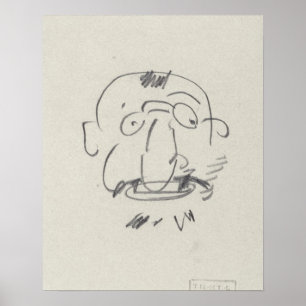 Charge de Lautrec par Lui-Meme (potlood op papier) Poster