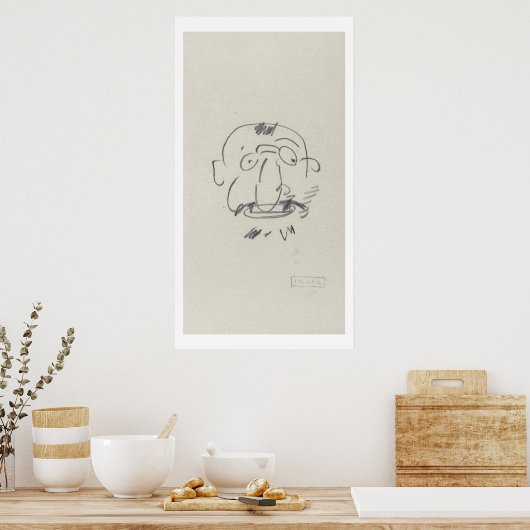 Charge de Lautrec par Lui-Meme (potlood op papier) Poster (Keuken)