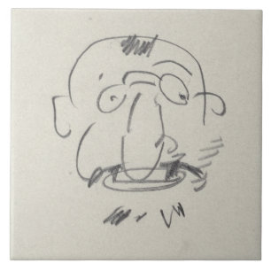 Charge de Lautrec par Lui-Meme (potlood op papier) Tegeltje