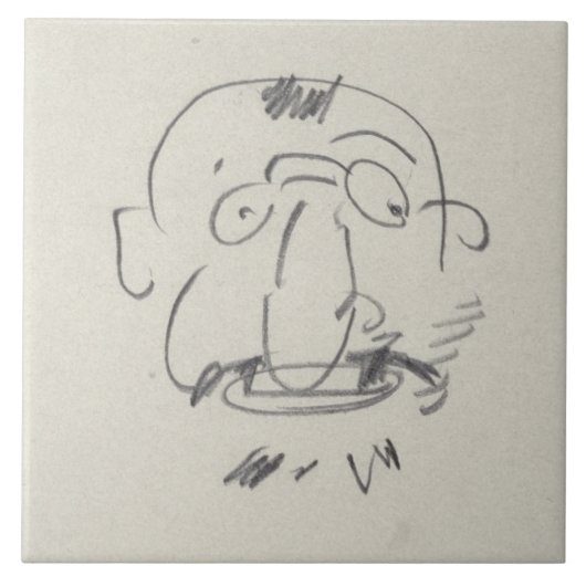 Charge de Lautrec par Lui-Meme (potlood op papier) Tegeltje (Voorkant)