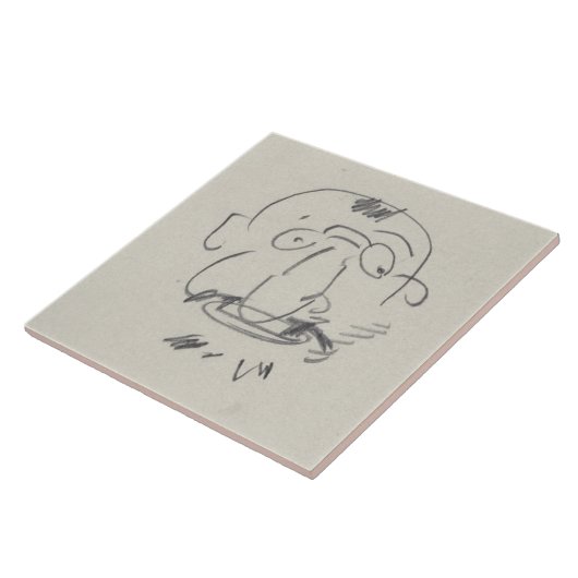 Charge de Lautrec par Lui-Meme (potlood op papier) Tegeltje (Zijkant)