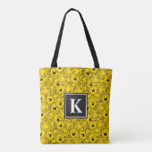 Charge gele glimlach | Monogram Tote Bag (Achterkant)