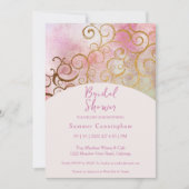 Charge Gold Botanical Bridal Shower Invitation Kaart (Voorkant)