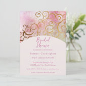 Charge Gold Botanical Bridal Shower Invitation Kaart (Staand voorkant)