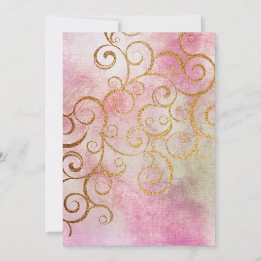 Charge Gold Botanical Bridal Shower Invitation Kaart (Achterkant)