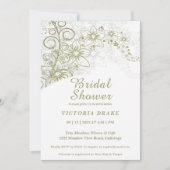 Charge Green Botanical Bridal Shower Invitation Kaart (Voorkant)