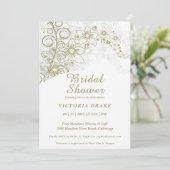 Charge Green Botanical Bridal Shower Invitation Kaart (Staand voorkant)