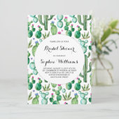 Charge Green Waterverf Cacti Vrijgezellenfeest Kaart (Staand voorkant)