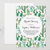 Charge Green Waterverf Cacti Vrijgezellenfeest Kaart (Voorkant / Achterkant)