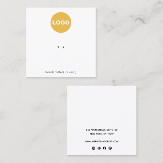 Charge Holder Logo vierkant beeldscherm toevoegen Vierkante Visitekaartje (Voorkant / Achterkant)