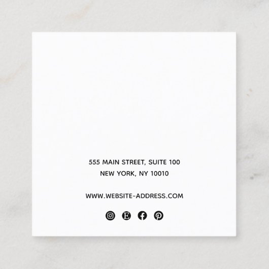 Charge Holder Logo vierkant beeldscherm toevoegen Vierkante Visitekaartje (Achterkant)