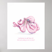 Charge Inspirerend Waterverf Octopus Poster (Voorkant)