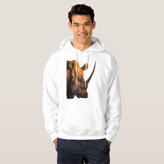Charge Into Style with Our Rhino Print Hoodie (Voorkant volledig)