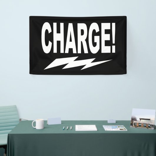 Charge! met Lightning Bolt Motivatie Spandoek (Beurs)