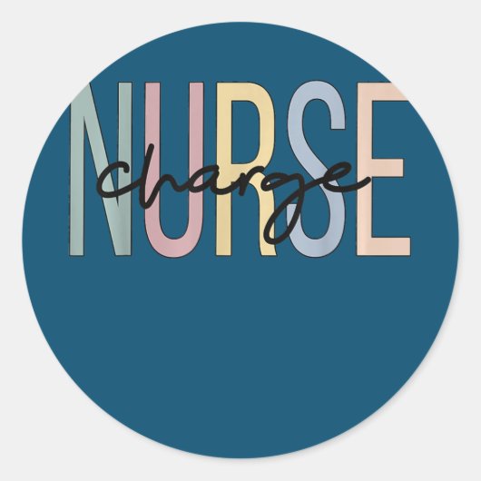 Charge Nurse Boho Charge Nursing Ronde Sticker (Voorkant)