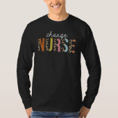 Charge Nurse Leopard Print Registered RN Nursing L T-shirt (Voorkant)
