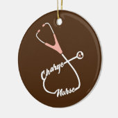 Charge Nurse Stethoscope Nursing Keramisch Ornament (Links)