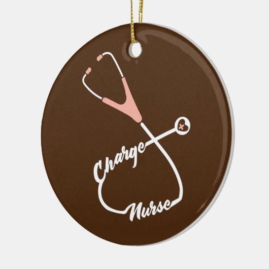 Charge Nurse Stethoscope Nursing Keramisch Ornament (Links)