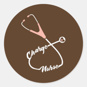 Charge Nurse Stethoscope Nursing Ronde Sticker
