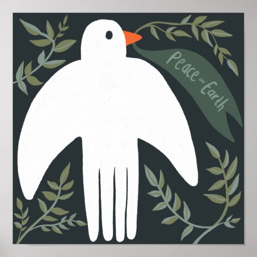 Charge Peace Dove Kerstmis Holiday Bird Poster (Voorkant)