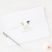 Charge Pink Blue Gold Flowers Twins Christening Vierkante Sticker (Envelop)